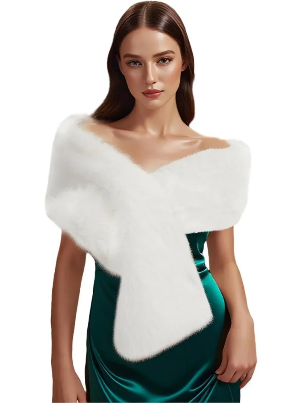 Chic Faux Fur Shawl Wrap for Women | Sleeveless Winter Neck Warmer & Bridal